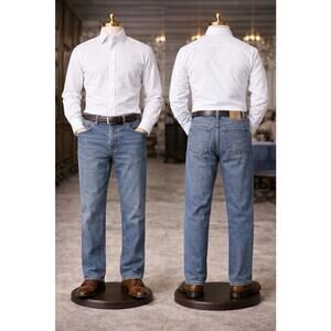 Wrangler 40x30  Light Wash Jeans Relaxed Fit Denim Pants Cowboy Western